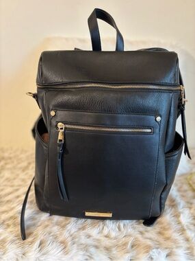 Poppy & Peonies Black Commuter Bag.